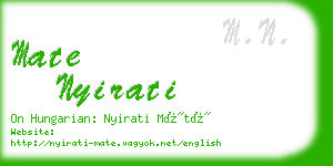 mate nyirati business card